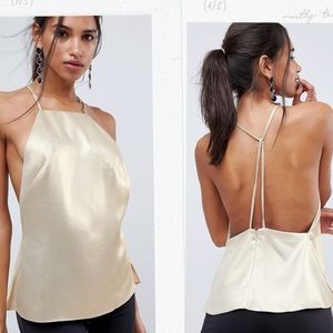 Metallic Gold Halter Top